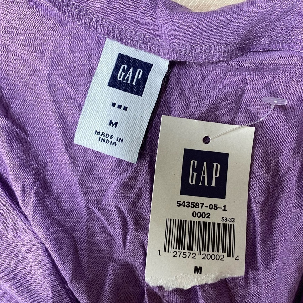 Gap Factory Purple Short Sleeve Comfy Dress Size M NWT - Picture 3 of 4